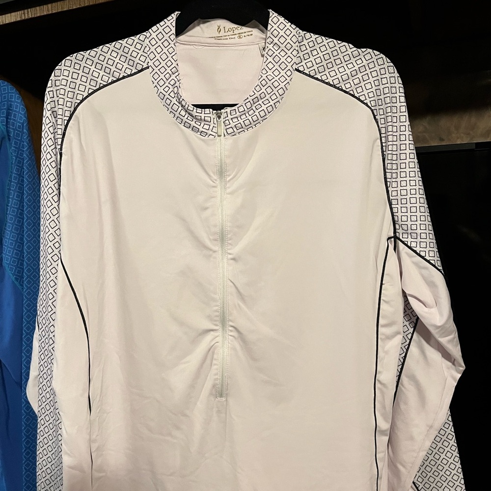 Lopez Women's White Long-Sleeve Zip Pullover Top